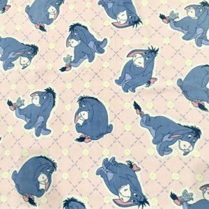 5 Ft X 3 Ft Fabric Fleece Disney Eeyore Donkey Pink Blue Sewing Crafting Blanket